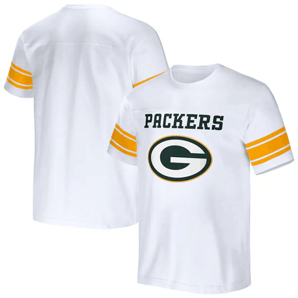 Men's Green Bay Packers White x Darius Rucker Collection Football Striped T-Shirt